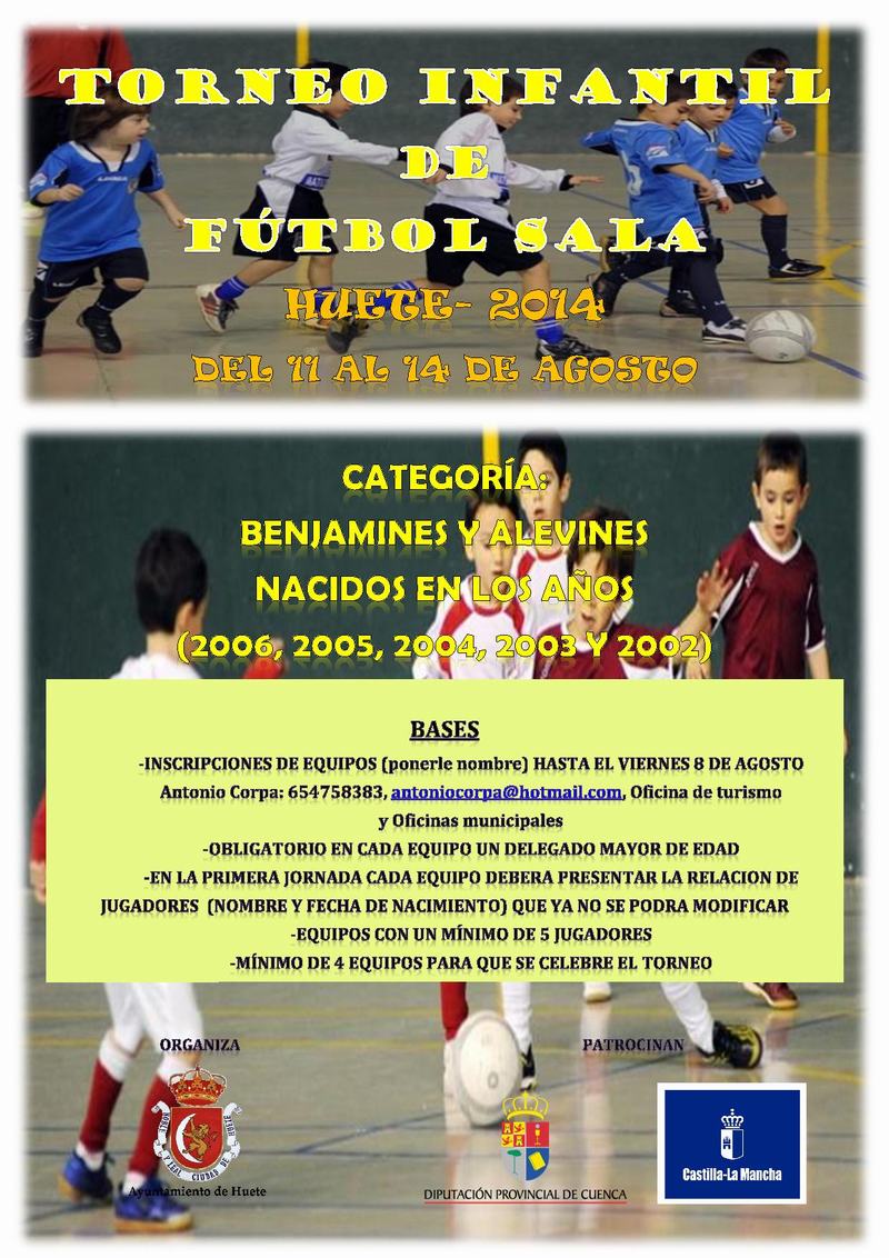 Cartel Torneo Infantil de fútbol-sala Huete 2014