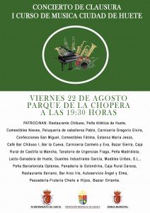 Cartel concierto clausura del curso de música Ciudad de Huete