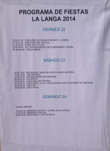 Programa de Fiestas 2014 de La Langa