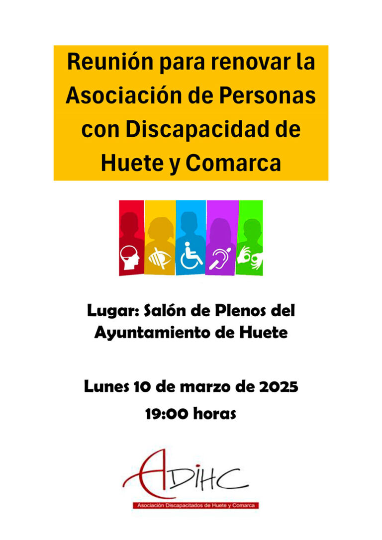 Cartel-Reunión-para-renovar-la-Asociación-de-Personas-con-Discapacidad-de-Huete-y-Comarca